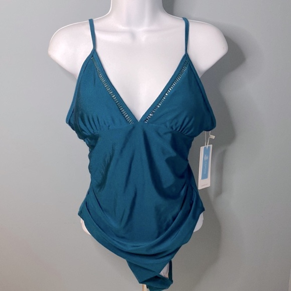 Cupshe One-piece Bathing Suit Blue Green Teal NEW M